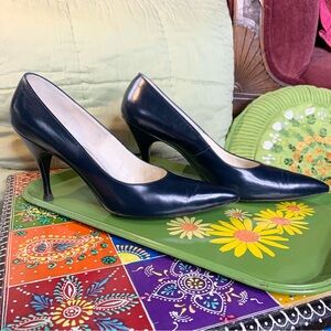 80s Rinaldi Navy Heels
